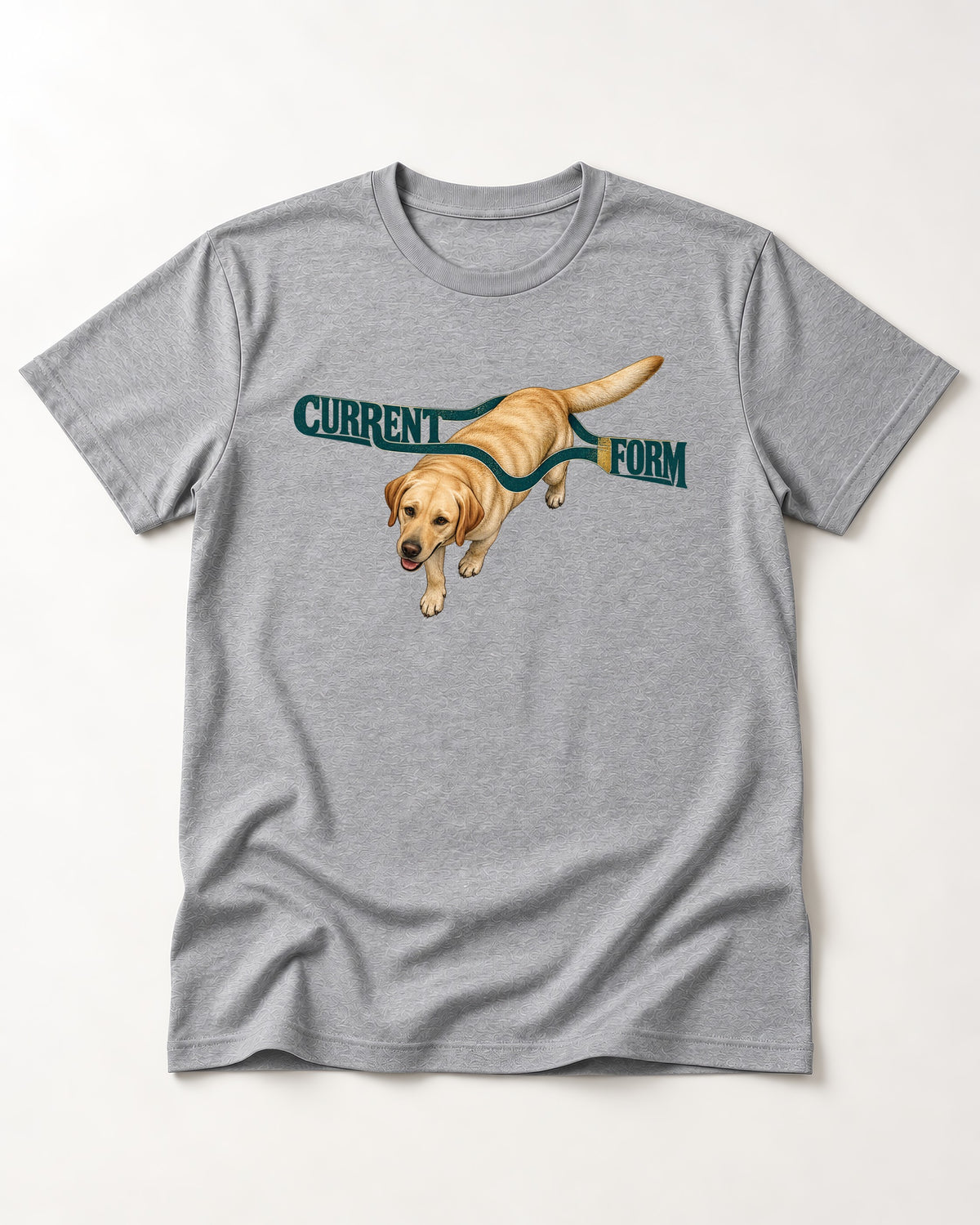 Labrador Retriever Current Form T-Shirt in Sport Grey, flat lay product photo