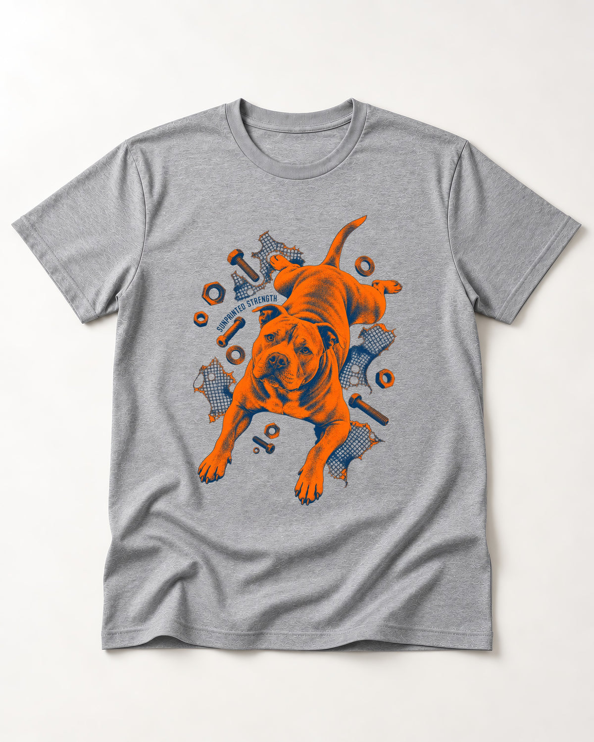 Pitbull Strength T-Shirt in Sport Grey, flat lay product photo