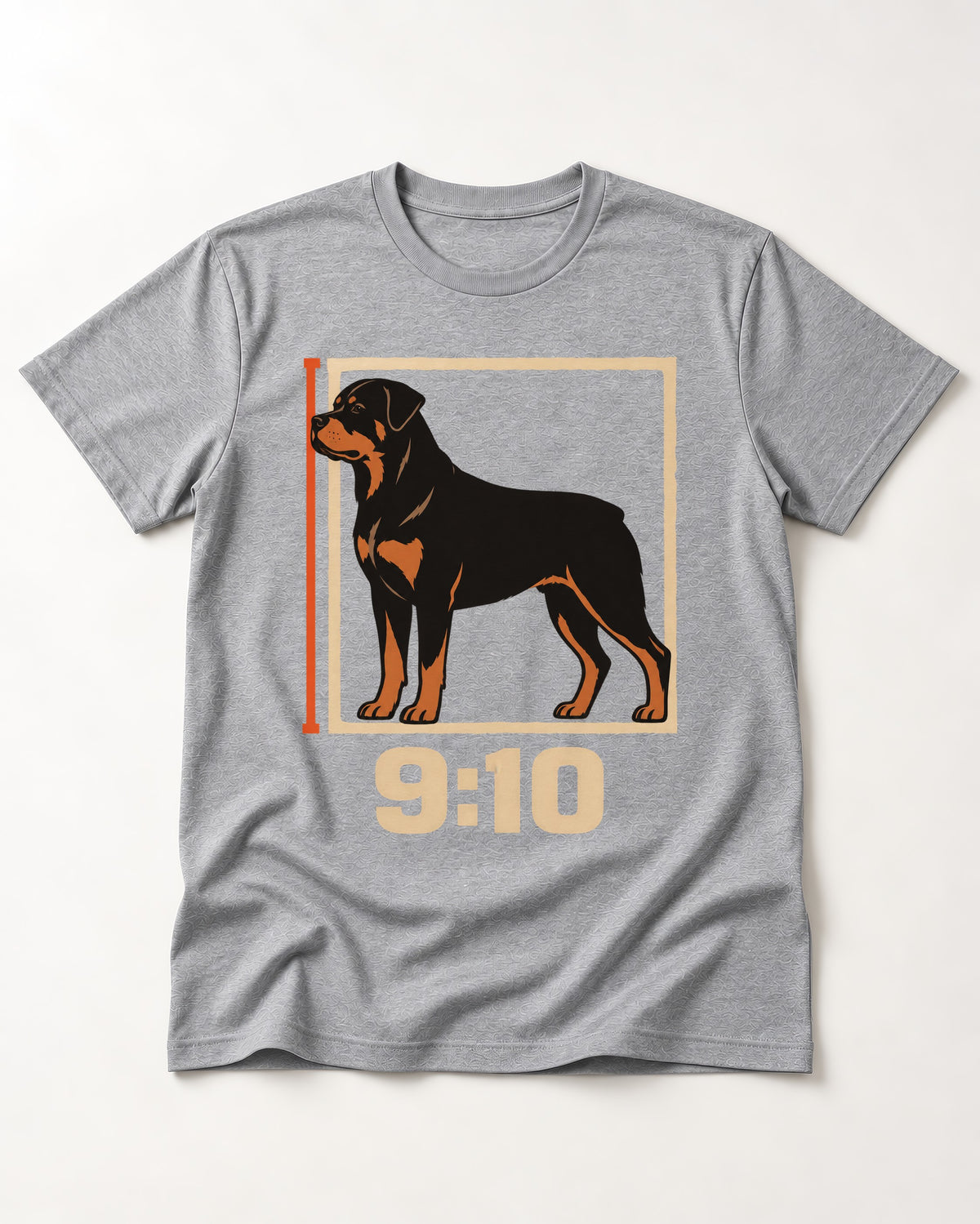 Nine Ten Rottweiler Proportion Frame Graphic T-Shirt in Sport Grey, flat lay product photo