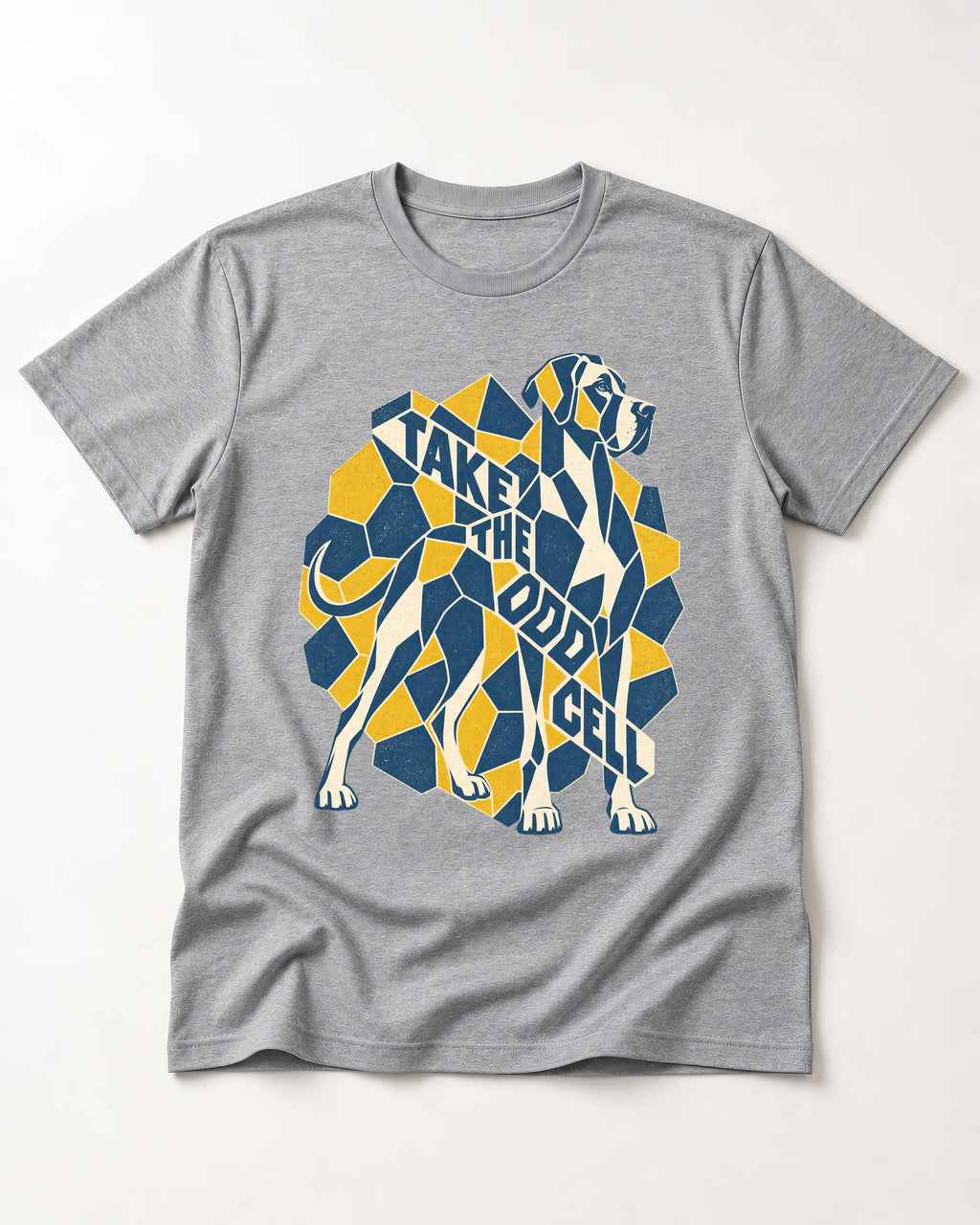 Take the Odd Cell Great Dane T-Shirt in Sport Grey, flat lay product photo