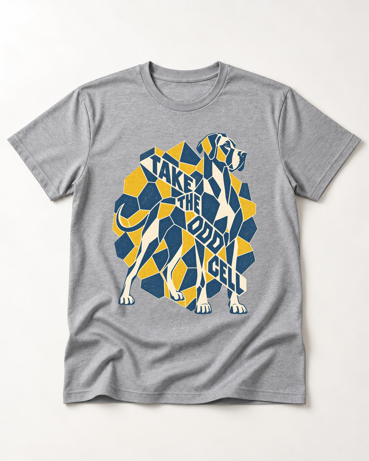 Take the Odd Cell Great Dane T-Shirt in Sport Grey, flat lay product photo