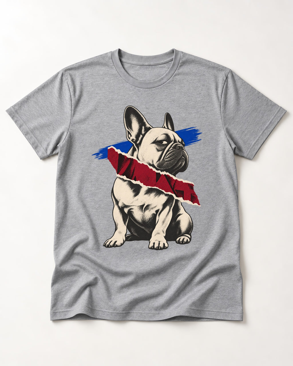 Frenchie Punk T-Shirt in Sport Grey, flat lay product photo