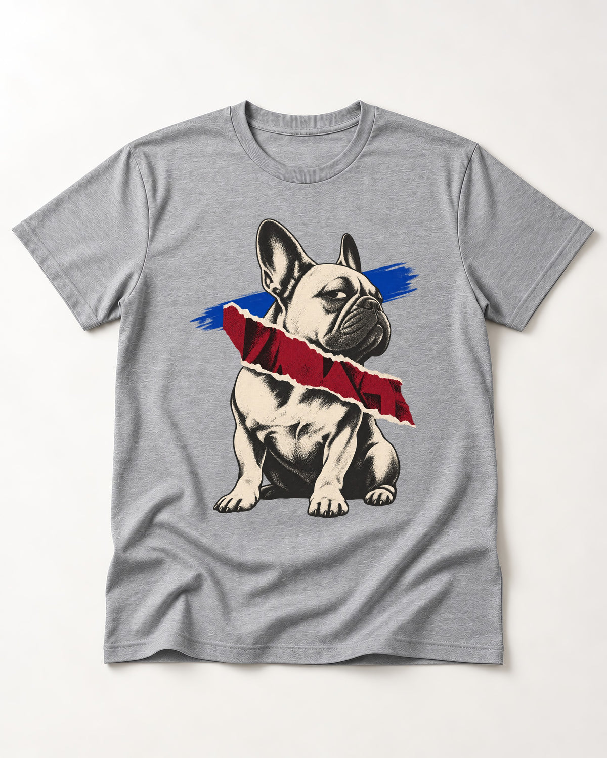 Frenchie Punk T-Shirt in Sport Grey, flat lay product photo