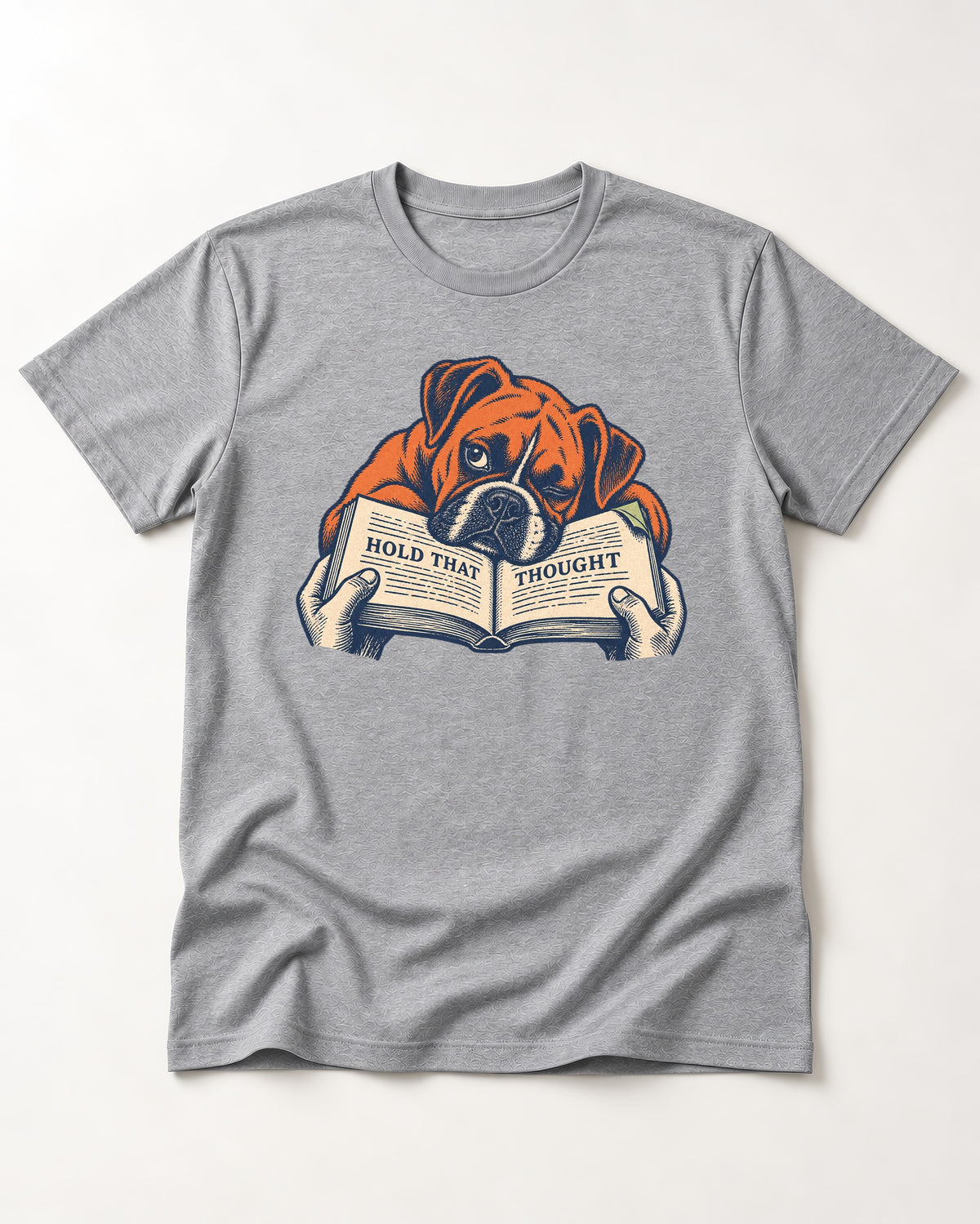 Boxer Hold That Thought T-Shirt in Sport Grey, flat lay product photo