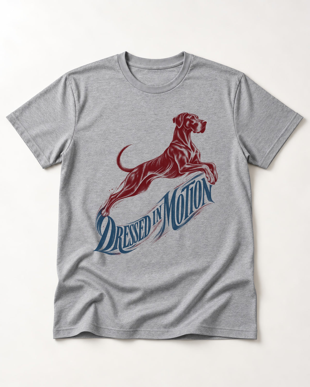 Great Dane Dressed in Motion T-Shirt in Sport Grey, flat lay product photo