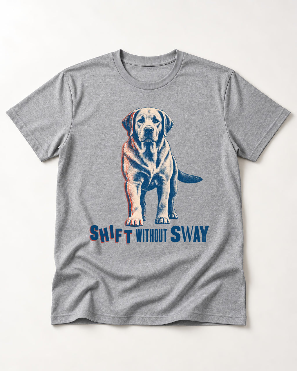 Shift Without Sway Labrador Retriever T-Shirt in Sport Grey, flat lay product photo