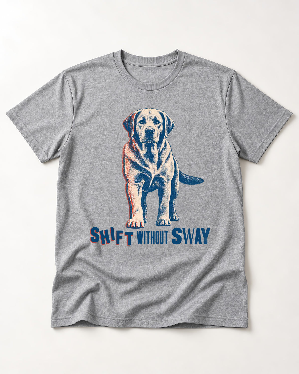 Shift Without Sway Labrador Retriever T-Shirt in Sport Grey, flat lay product photo