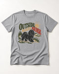 Shih Tzu Outside Makes Sense Mountain Trail Graphic T-Shirt in Sport Grey, flat lay product photo
