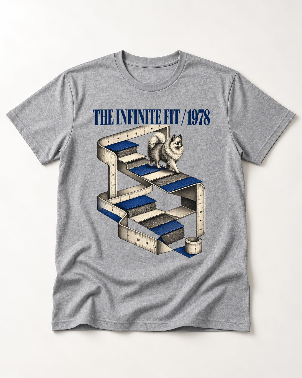 The Infinite Pomeranian Fit T-Shirt in Sport Grey, flat lay product photo