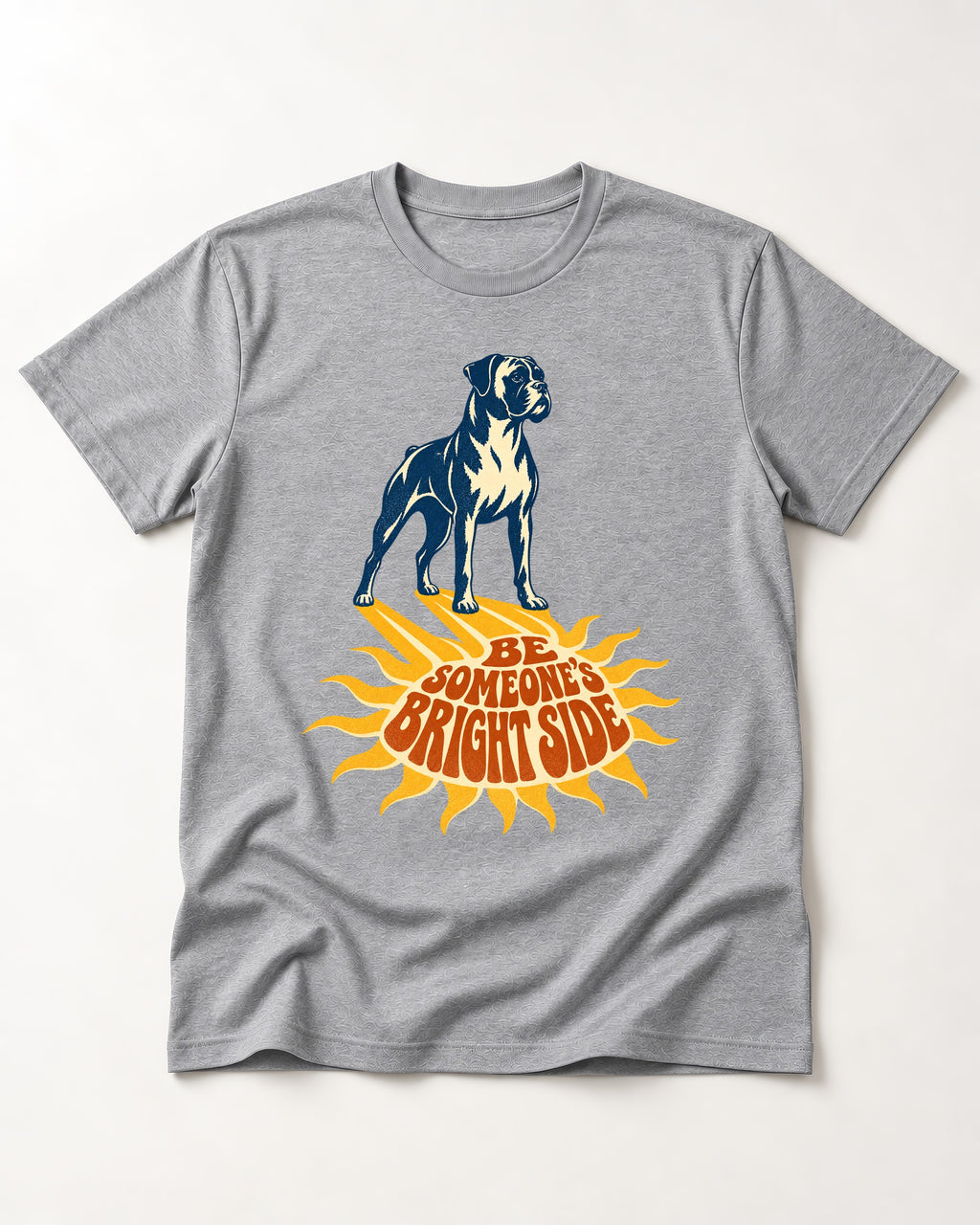 Boxer Be Someone's Bright Side T-Shirt in Sport Grey, flat lay product photo