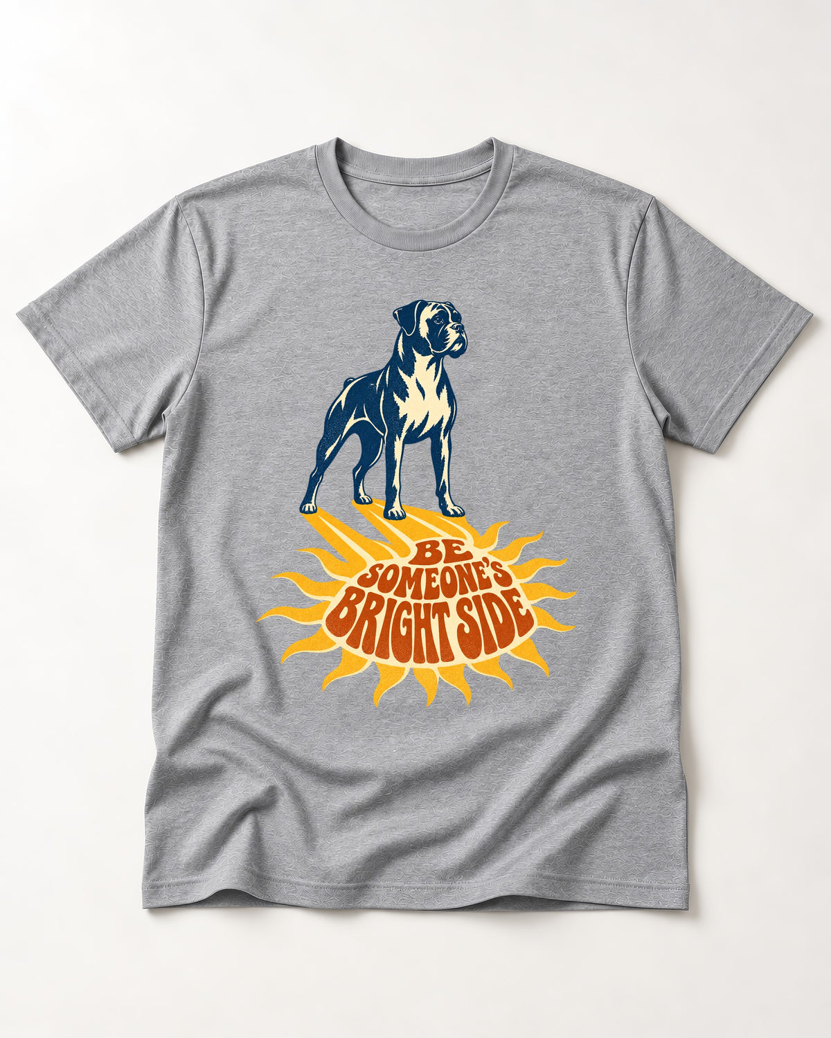 Boxer Be Someone's Bright Side T-Shirt in Sport Grey, flat lay product photo