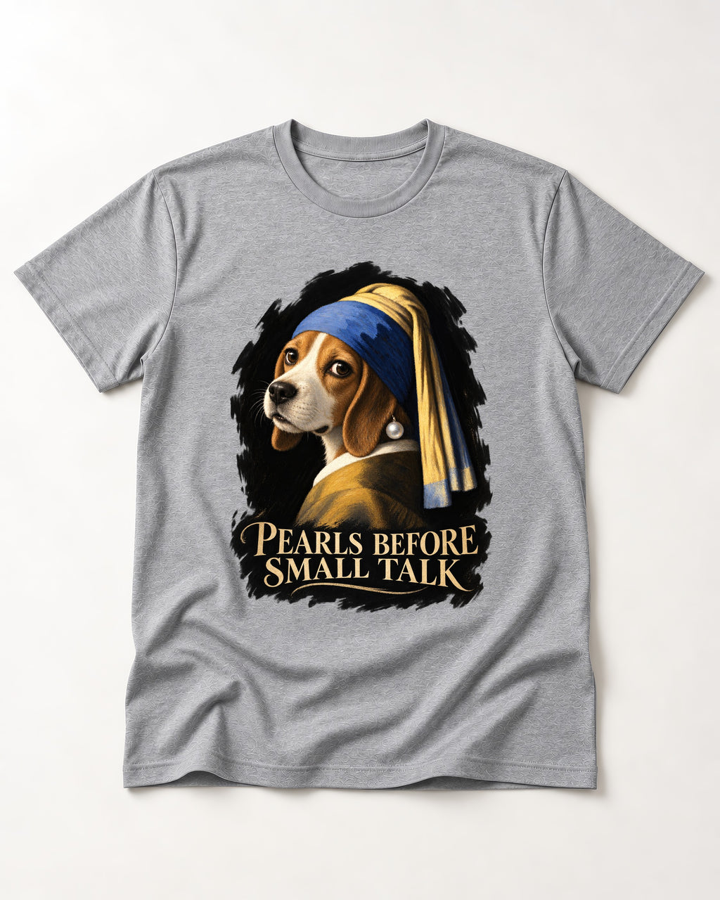 Beagle Paris Before Small Talk T-Shirt in Sport Grey, flat lay product photo
