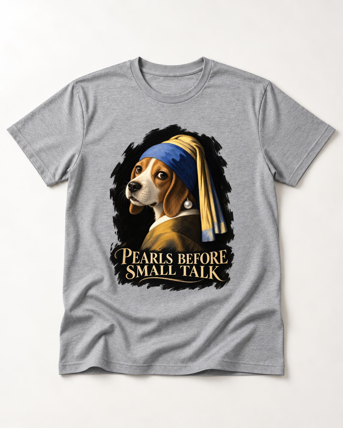 Beagle Paris Before Small Talk T-Shirt in Sport Grey, flat lay product photo