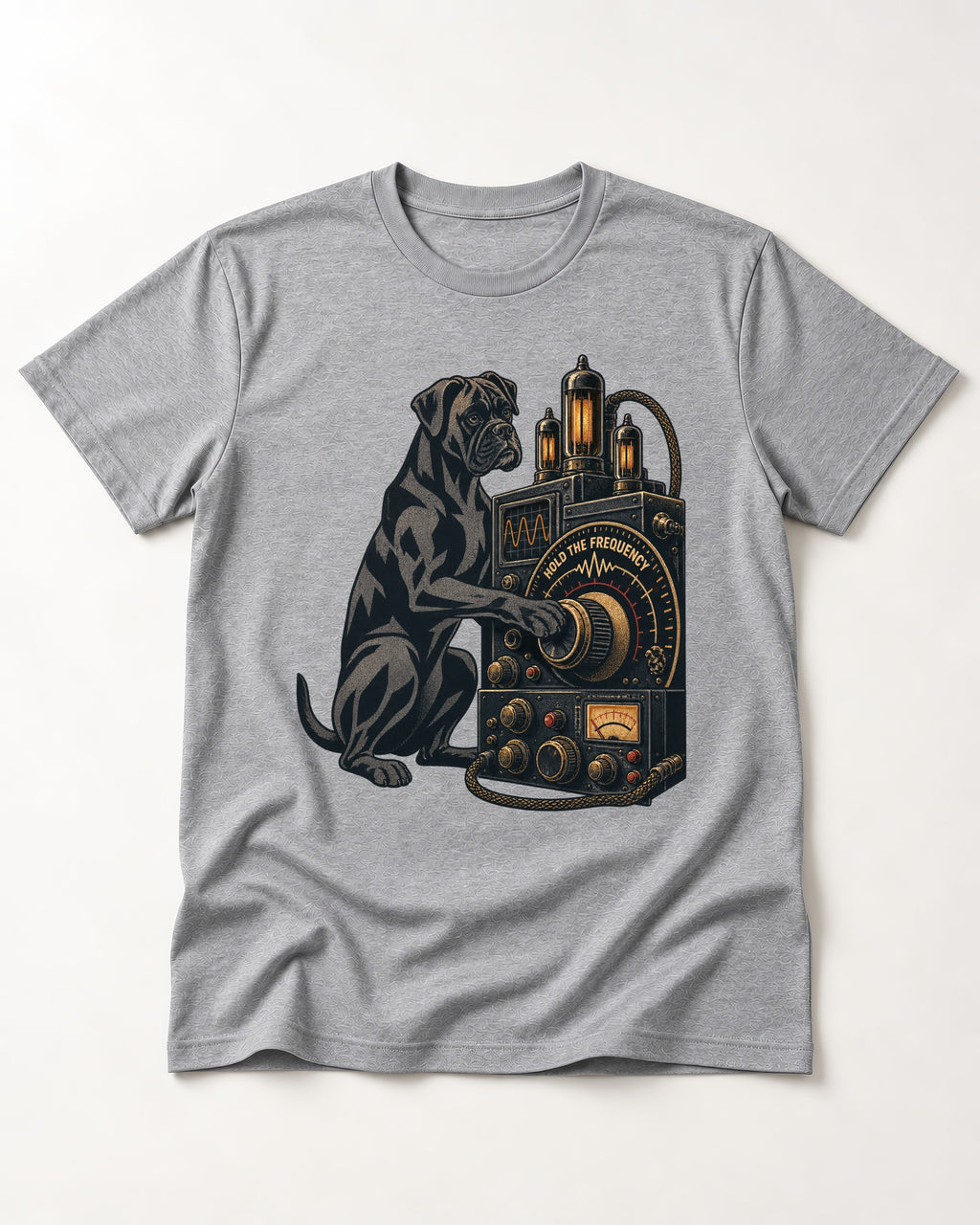 Hold the Boxer Frequency T-Shirt in Sport Grey, flat lay product photo