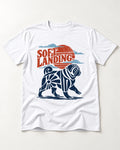 Pug's Soft Landing T-Shirt in White, flat lay product photo