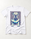 English Bulldog Double Take T-Shirt in White, flat lay product photo