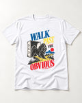 Shih Tzu Walk Past the Obvious T-Shirt in White, flat lay product photo