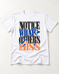 Notice What Others Miss German Shepherd Dog T-Shirt in White, flat lay product photo