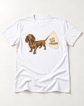 Dachshund Leave Room Tomorrow T-Shirt in White, flat lay product photo