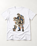 Yorkshire Terrier Assembled Without Instructions T-Shirt in White, flat lay product photo