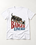 Dachshund Badger Lineage T-Shirt in White, flat lay product photo