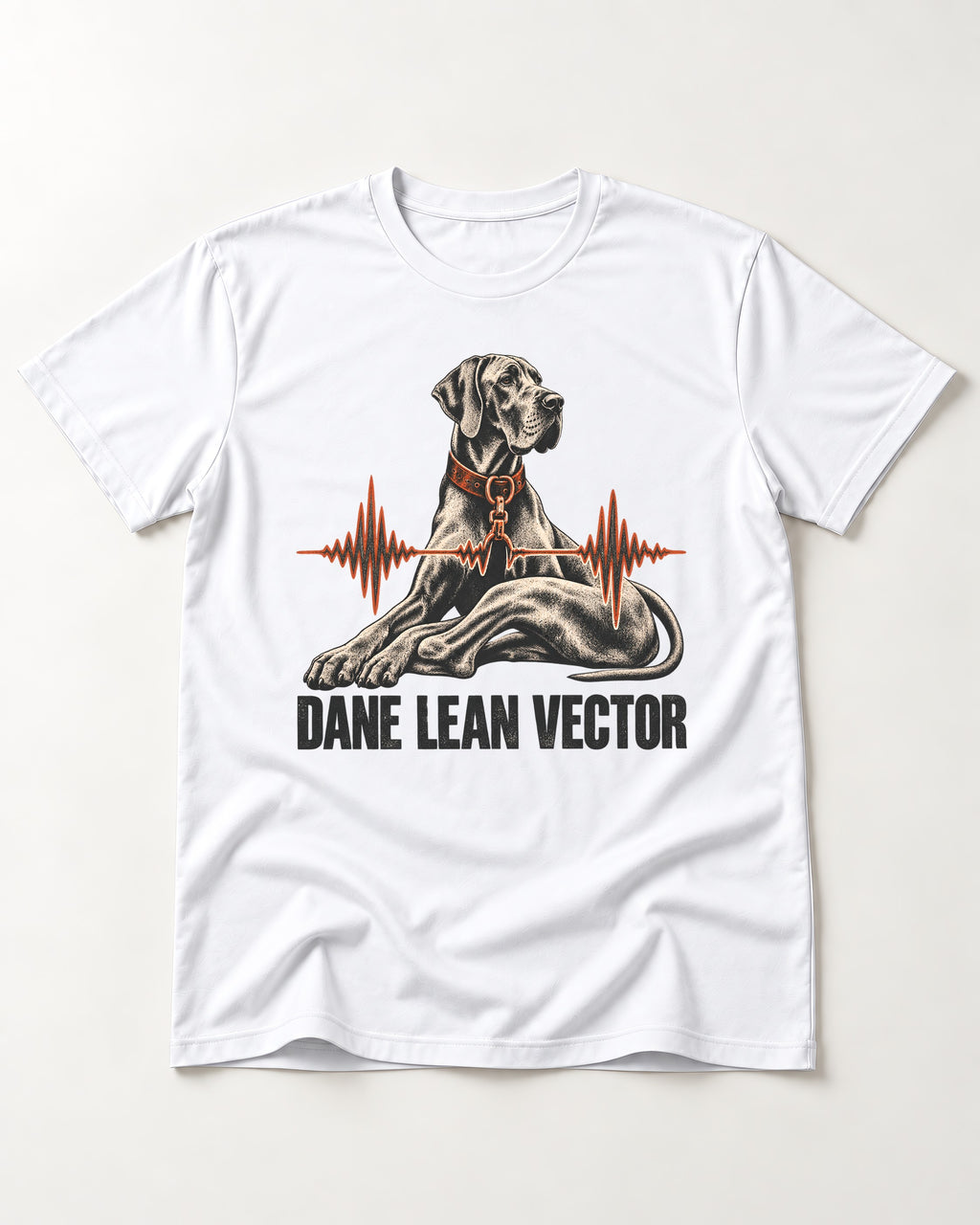 Great Dane Lean T-Shirt in White, flat lay product photo