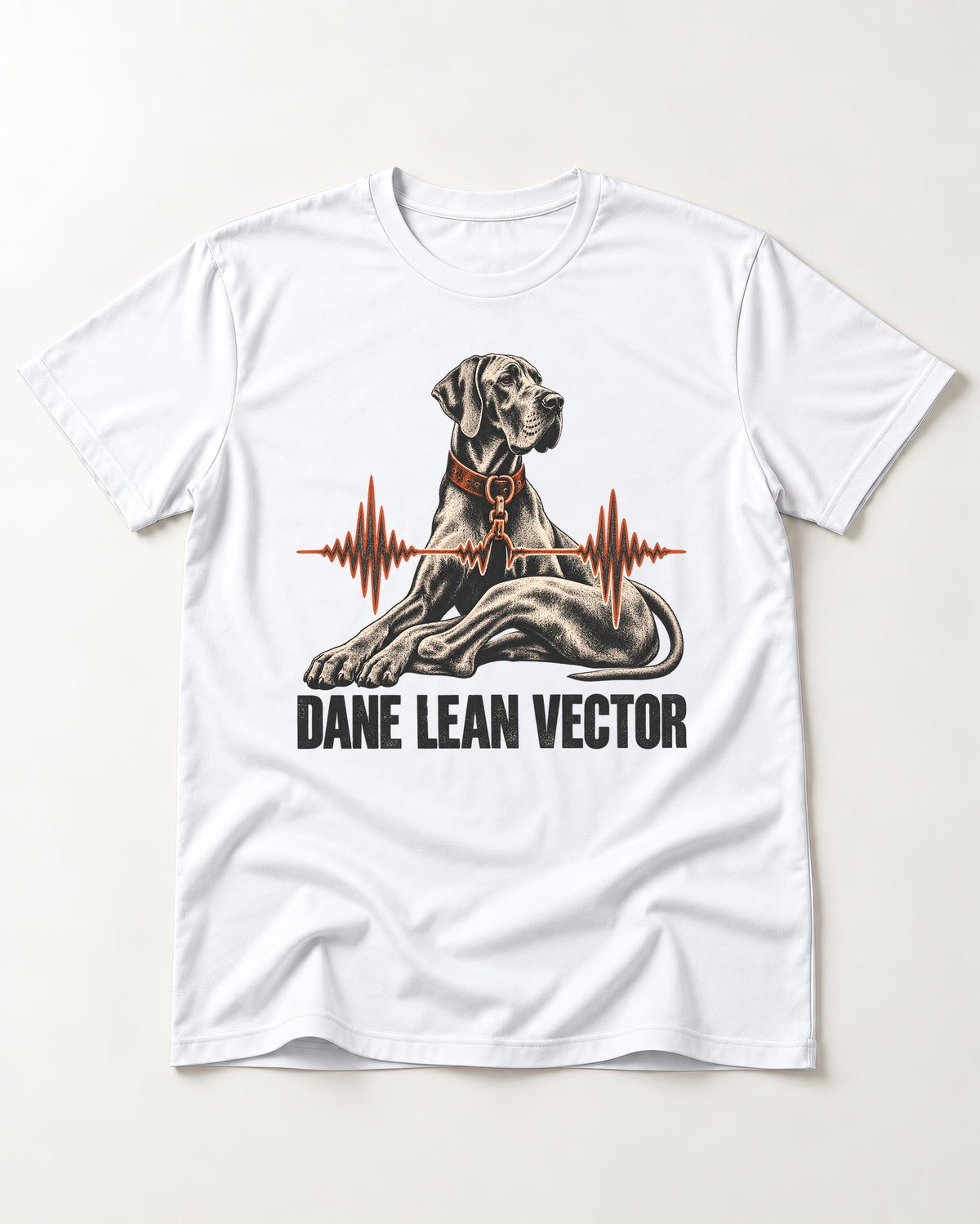 Great Dane Lean T-Shirt in White, flat lay product photo