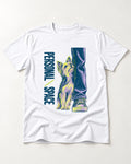 Yorkshire Terrier Personal Space by Appointment T-Shirt in White, flat lay product photo