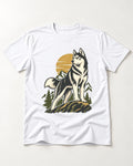 Husky Born to Roam T-Shirt in White, flat lay product photo