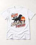 The Warm Way Forward Labrador Retriever T-Shirt in White, flat lay product photo