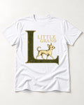 Little Grand Chihuahua T-Shirt in White, flat lay product photo