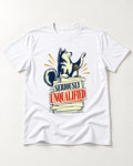 Seriously Unqualified Husky T-Shirt in White, flat lay product photo