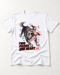 Two Passes One Heart Pitbull T-Shirt in White, flat lay product photo