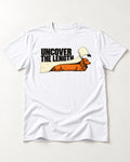 Uncover the Dachshund Length T-Shirt in White, flat lay product photo
