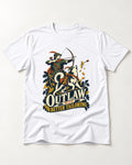 Husky Outlaw with Better Tailoring T-Shirt in White, flat lay product photo