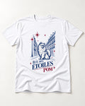 Pomeranian Among the Stars T-Shirt in White, flat lay product photo