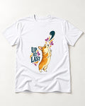 Corgi Up at Last T-Shirt in White, flat lay product photo
