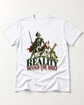 Reality Missed the Husky Brief T-Shirt in White, flat lay product photo