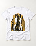 Great Dane Here After Dark T-Shirt in White, flat lay product photo