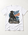 Heavy Weather Rottweiler T-Shirt in White, flat lay product photo