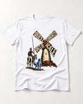 Golden Retriever Quest Out of Scale T-Shirt in White, flat lay product photo