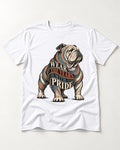 English Bulldog Wear the Years T-Shirt in White, flat lay product photo