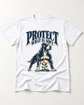 Protect What Is Soft Pitbull T-Shirt in White, flat lay product photo