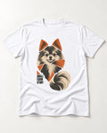 Pomeranian Small Form Study T-Shirt in White, flat lay product photo