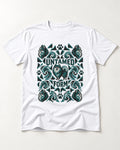 Pomeranian Untamed Form T-Shirt in White, flat lay product photo