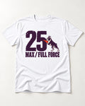 Boston Terrier Full Force T-Shirt in White, flat lay product photo