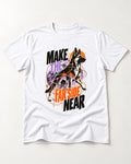 German Shepherd Dog Far Side Near T-Shirt in White, flat lay product photo