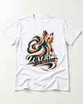 Yorkshire Terrier Luxury in Motion T-Shirt in White, flat lay product photo