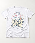After Party Poetry Shih Tzu T-Shirt in White, flat lay product photo