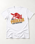 The Package Failed Inspection German Shepherd Dog T-Shirt in White, flat lay product photo